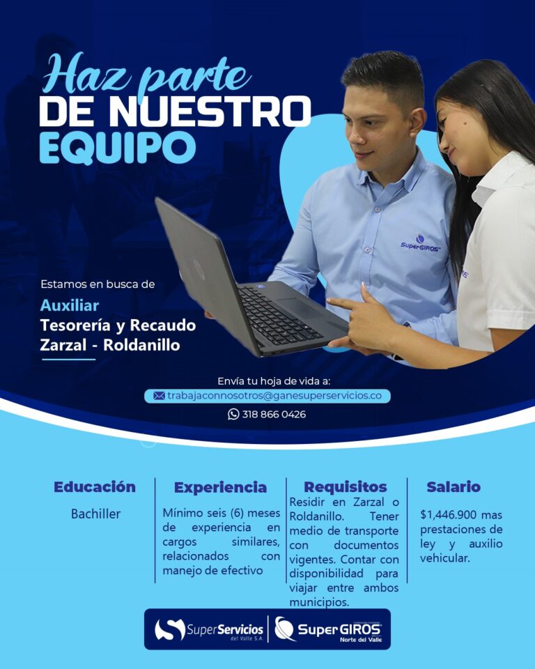 Auxiliar Recaudo Zarzal - Roldanillo